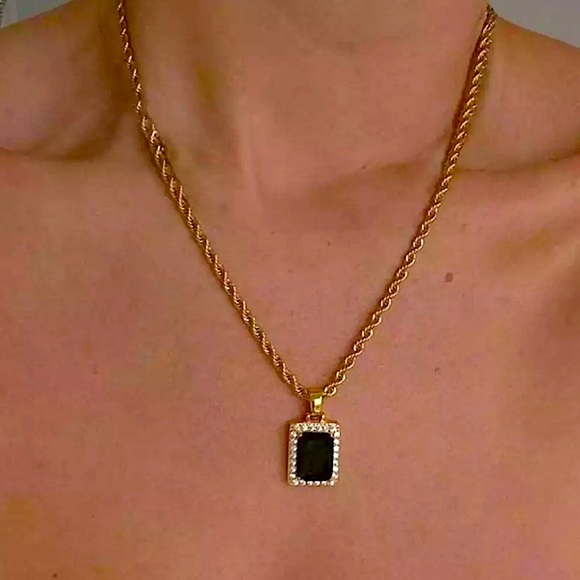 🌟Luxury Gold Plated Black Color Jewelry Set - Picture 4 of 5